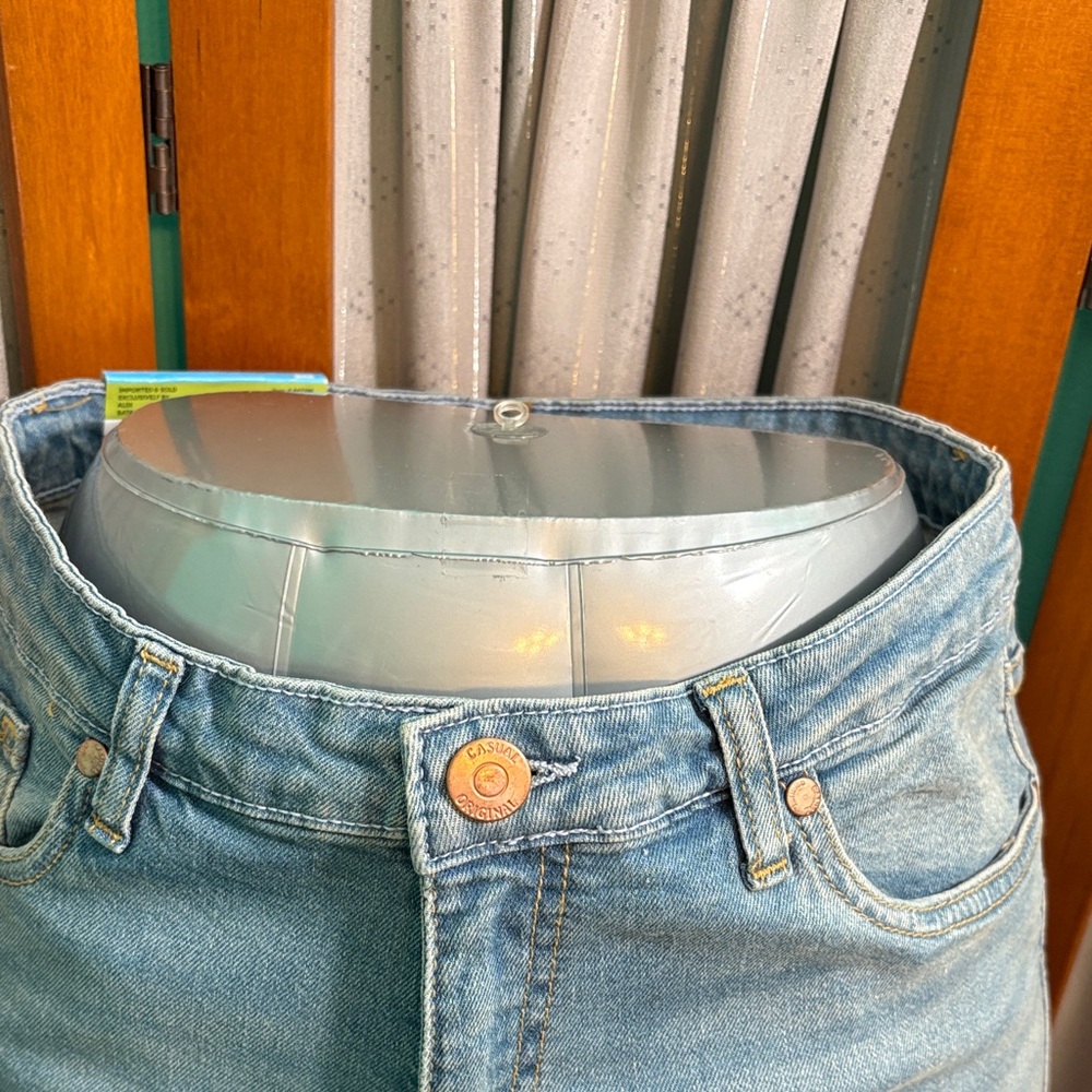 Serra Light Blue  slit Flare bottom Jeans - Picture 2 of 16